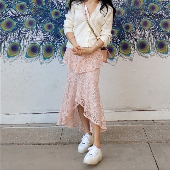 Amur Hayden Lace Midi Dress Blush Pink Size 2 NWT - Picture 11 of 11